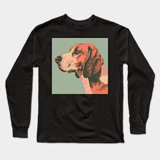 70s Foxhound Vibes: Pastel Pup Parade Long Sleeve T-Shirt